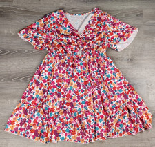 Women's Shein Curve Size 0XL Floral Twist Front Keyhole Cutout Dress Short