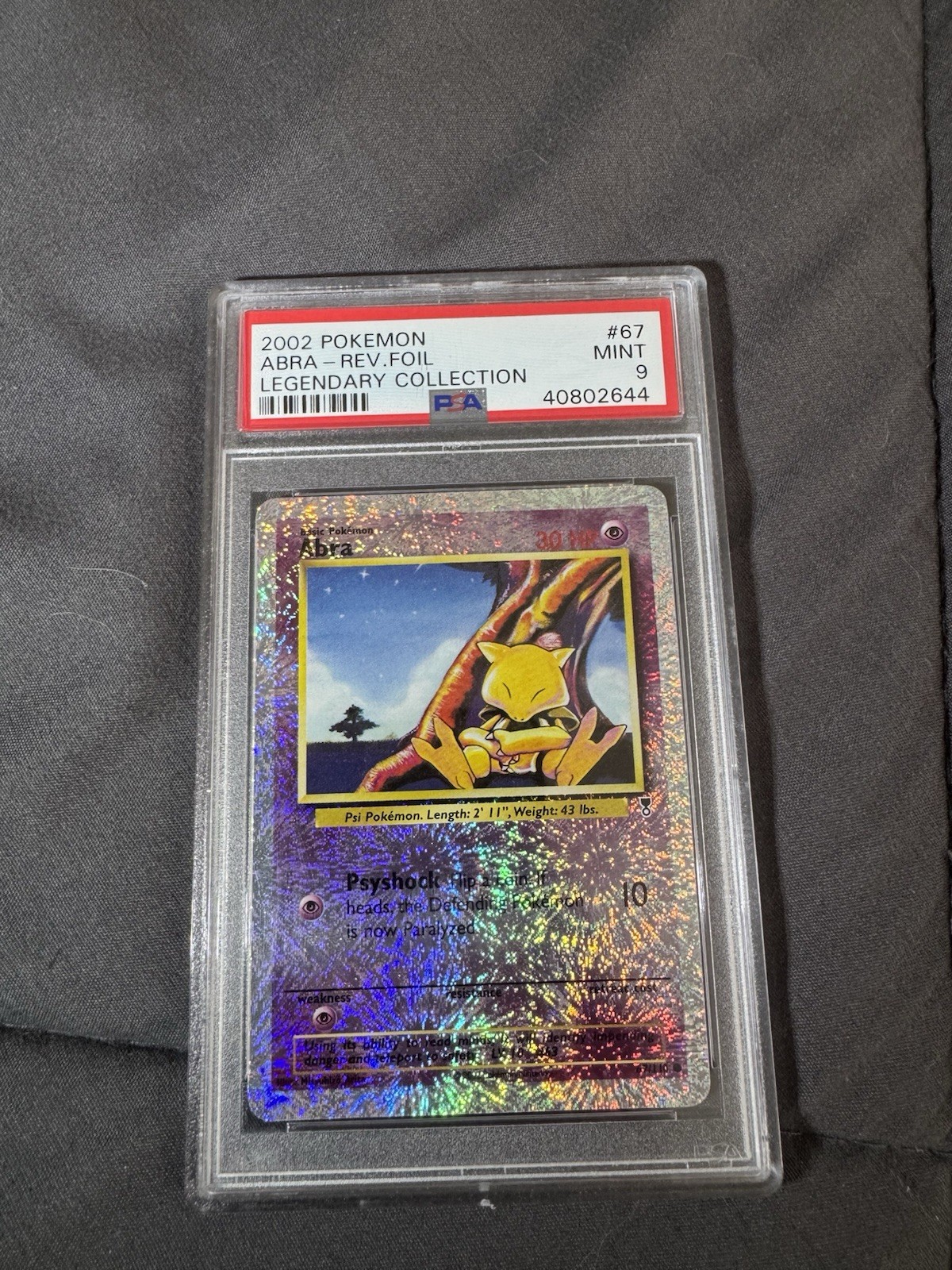 Pokémon Abra 2002 Legendary Collection 67/110 Reverse Holo Common PSA 9