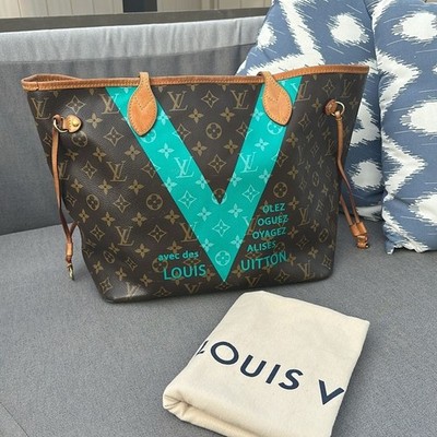 Louis Vuitton V Neverfull MM Limited Edition tote blue