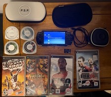 Sony PSP-2003 Piano Black (Spots On Screen) Bundle 8 games Fully Working