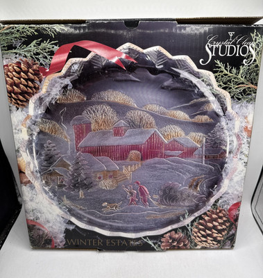 Hand Painted Winter Estates by Crystal Clear Studios in the Original Box 14  EUC