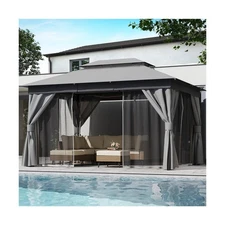 LAUSAINT HOME Outdoor Patio Gazebo 10'x13' with Expansion Bolts, Heavy Duty P...