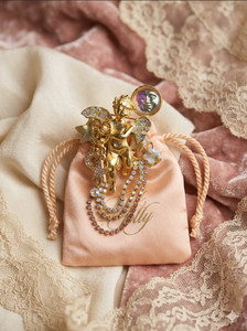 Authentic Vintage Kirks Folly Angel Brooch Gold Plated AB Rhinestone Celestial Pin