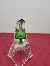 Vintage Murano Art Glass Pear Paperweight Controlled Bubble Green 1980s Italy