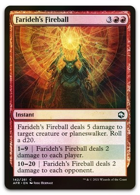 Farideh's Fireball #142 (Foil) (NM) Forgotten Realms AFR Magic MTG
