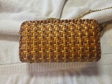 Vintage 1950s Koret Caramel Willow Weave Wicker Handbag