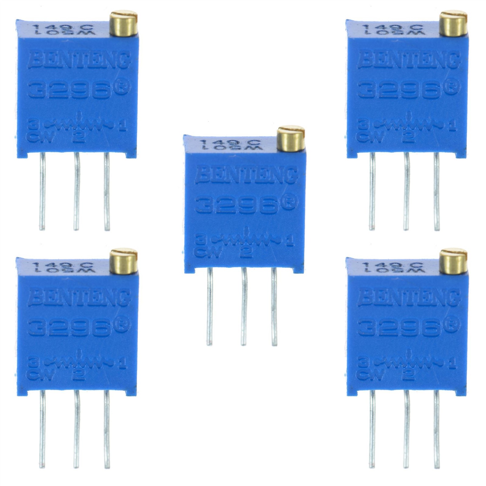 5 x 100r 3296 Multiturn Variable Potentiometer Trimmer Pot Resistor