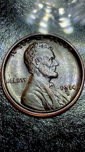 1914-D Lincoln Wheat Cent Penny BN extra  Fine Condition key Date