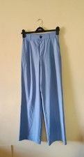 BNWT Zara Powder Blue Lightweight Wide Leg Trousers - Size XS