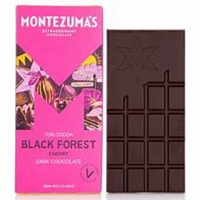 Montezuma's 'Black Forest 70% Cocoa' Cherry Dark Chocolate Vegan Bar 90g