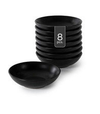 Suppenteller 8er Set Tiefteller Salatteller Steingut Schwarz matt Ø 20,5 cm