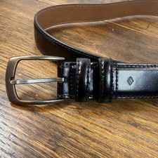 Black Full Grain Italian Leather Belt - Very Nice - 46/115 -  13014X-001