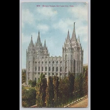 Antique Postcard Mormon Temple Salt Lake City Utah Architecture