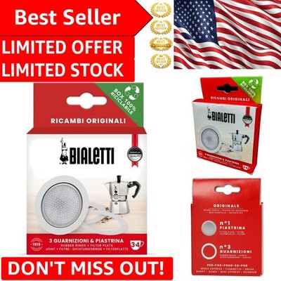 3 Gaskets & 1 Plate for Moka Pots - Dishwasher Safe Replacement