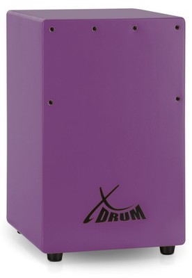 Violette Kinder Cajon mit nur 36 cm Höhe als tolles Trommelmöbel im Kinderzimmer