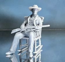 60mm Plastic Cowboy Figurine – Western Toy Soldier – Unpainted Miniature
