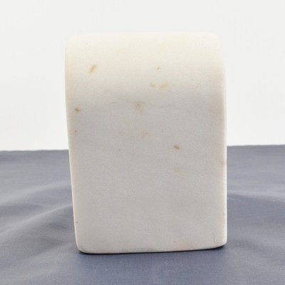 Marble Half Arch Bookend -  Heavy White Polished Natural Stone Marble Decor