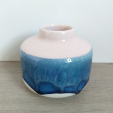 Oliver Bonas Small Flower Earthenware Vase/ (pink/grey/blue/cream)
