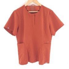 Figs Scrub Top Womens Large Orange Bristol Slim Henley W21SW1037