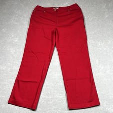 St. John Sport Pants Womens Size 6 Red Marie Straight Leg Stretch Pants Pockets