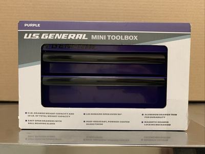 #ad US GENERAL Mini Tool Box Harbor Freight purple USA Stock $23.99