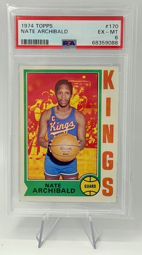 1974 Topps Nate “Tiny” Archibald #170 PSA 6 EX-MT Vintage HOF Basketball SP Slab