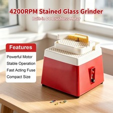 New Stained Glass Grinder 4200RPM Glass Art Grinding Tool w/5/8" Grinder Bit Red