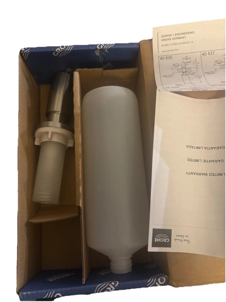 Dispensador de jabón GROHE AG Cosmopolitan Super Steel Mdl. 40535DC0 ¡Nuevo! Sin “paja” Foto 2 de 2