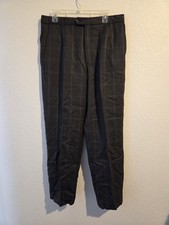 Vintage Murano Pants Mens 34/32 UltimateComfort Plaid 100 Wool