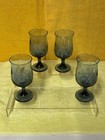 Pfaltzgraff YORKTOWNE - 5’5/8" Wine Glasses Goblets Blue Etched - Set of 4 - USA