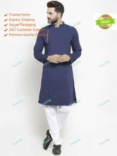 Indian Dress Mens Kurta Cotton Wear Mens Shirt Plain Kurta With Pajamas
