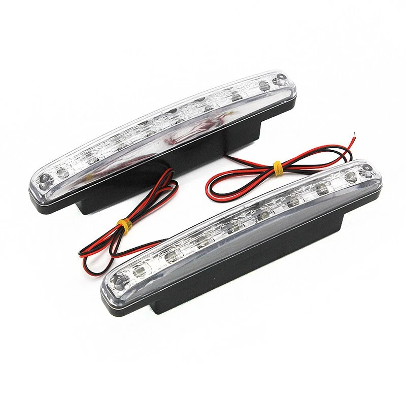 2 Piezas Coche 8 LED DRL Luz Antiniebla Conducción Diurna Luz Cabeza Blanco Foto 3 de 4