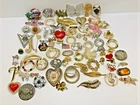Lot of 75 Vintage to Modern Pins Brooches Variety of Style Sizes Costume Jewelry