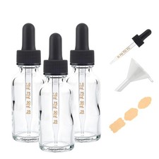 3 Pack 1oz 30ml Clear Glass Dropper Bottles with