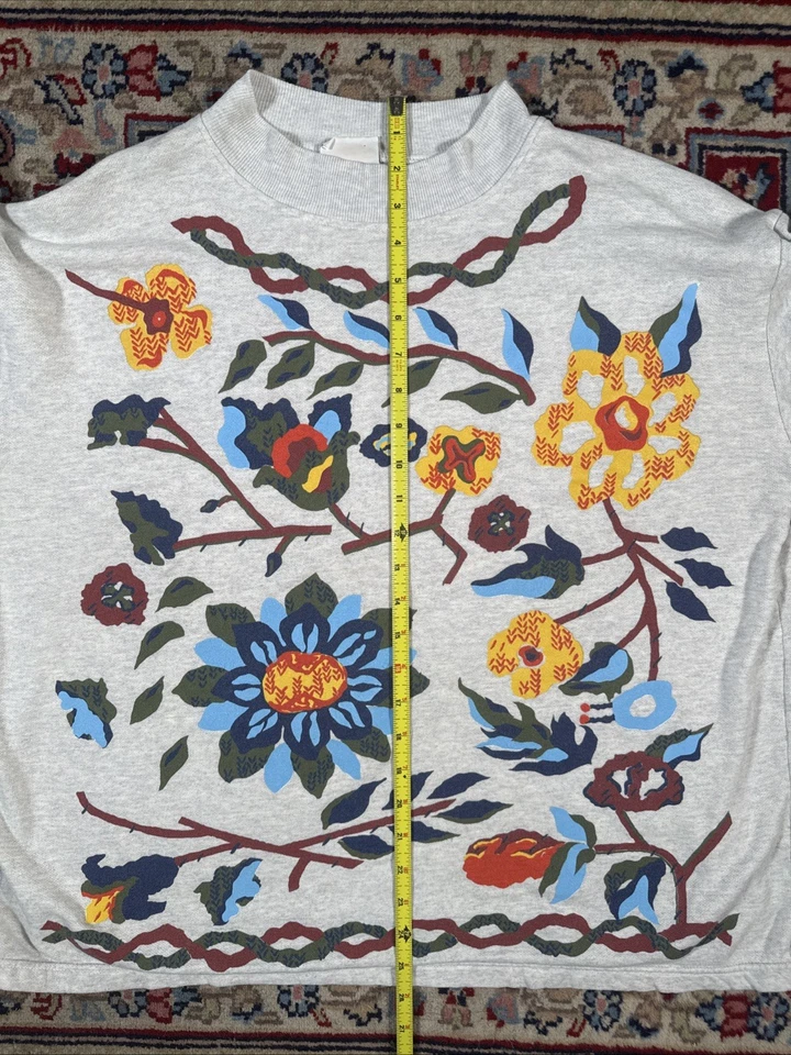 Sudadera Vintage Años 80 90 Haband For Her Flor Talla Grande De Colección Foto 3 de 4