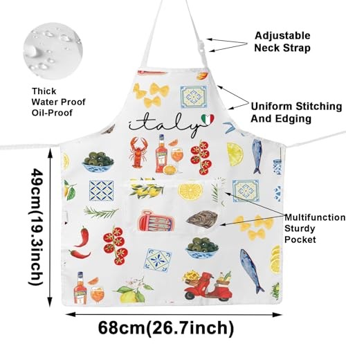  Italy Cooking Apron La Dolce Vita Gift Italian Kitchen Apron Italy Fish Ap