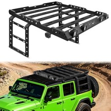 Roof Rack 400lbs Cargo Basket For 2007-2018 Jeep Wrangler Jk Jku Wlights Ladder Roof Rack 400lbs Cargo Basket For 2007-2018 Jeep Wrangler Jk Jku Wlights Ladder