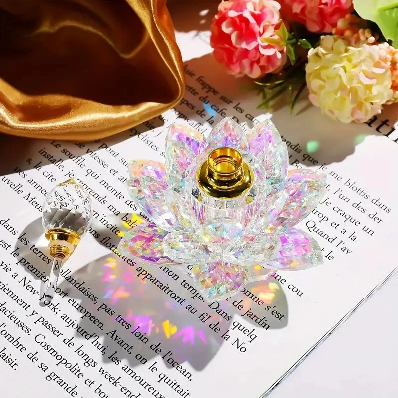1pc Elegant for Lotus-Shaped Glass Perfume Bottle - Crystal Clear Decorative - Image 4 of 4
