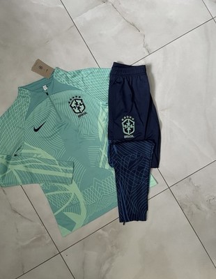 Nike Brazil Trainingsanzug - Brasil Grün Blau Fußball Dri Fit M - Neu