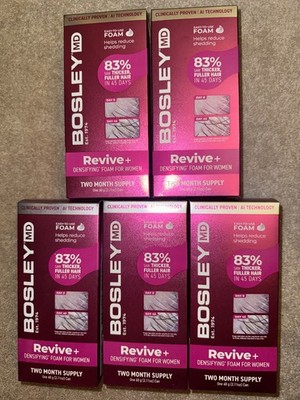 (5) NEW Bosley MD Revive+ Densifying Foam for Women 2.11oz ** 10-month supply