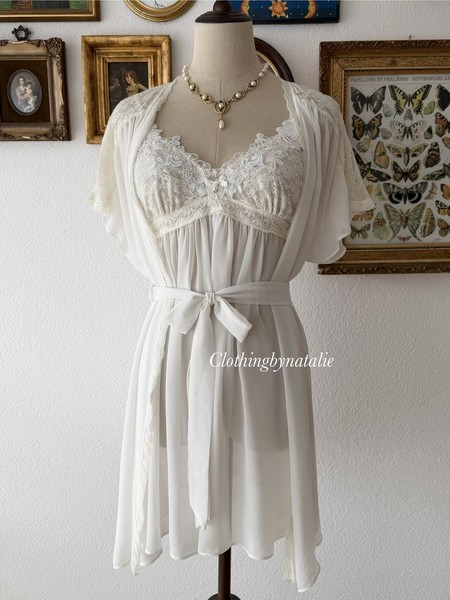 Inbloom Bridal Chiffon Peignoir Size M-Excellent Cond*No US Shipping*