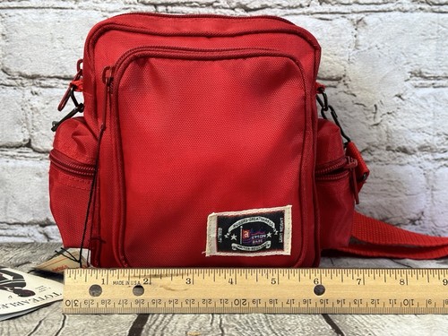 Sacs d'action vintage rouge 3 voies fourre-tout sac bandoulière dix-sept promo neuf avec étiquette années 1990 - Photo 8/8