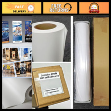 24"x100' Matte Polypropylene Banner Roll - Waterproof Inkjet Print Film, 2" Core