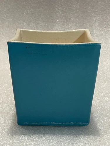 Vintage Haeger Ceramic Square Planter Blue & Cream Glaze USA Pottery No. 3716
