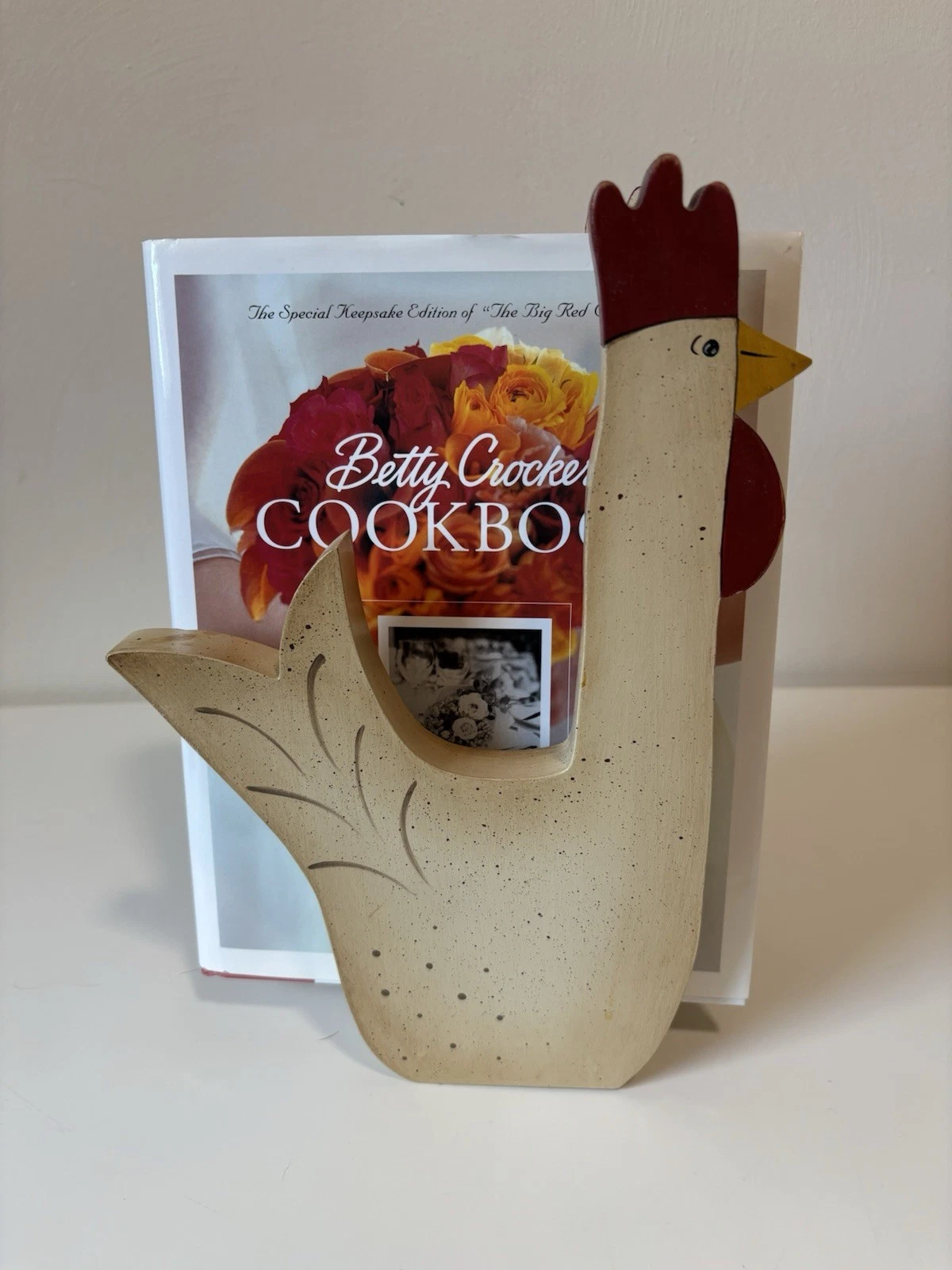 Chicken Cook Book Or Rolling Pin Holder Shelf