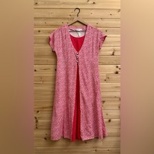 VNTG The Limited Medium Ditsy Floral Rayon Layered Modest Dress Spring Romantic