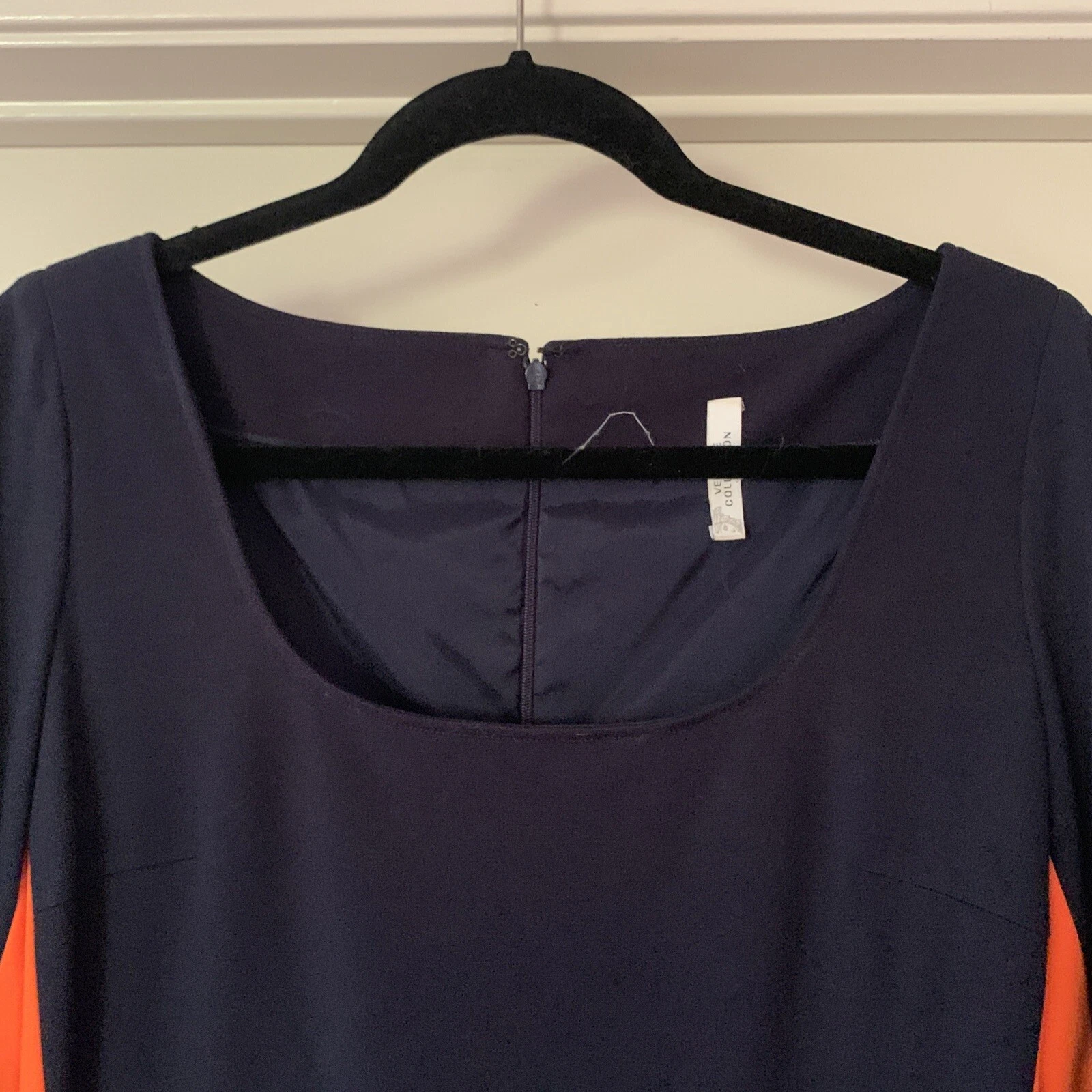 Abito Gianni Versace Collezione Color Block Arancione Navy Taglia IT 46 12 Vintage