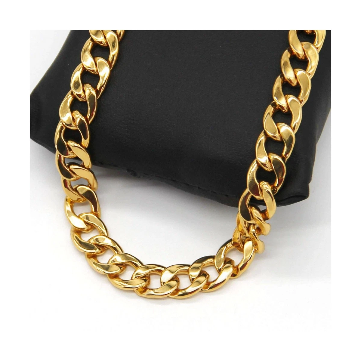 Gold Chain, 24 Gold Necklace, Fake Gold Chain for Men, Feel Real Solid 18k  Gold Plated Fake Chain Necklace 24 Inch 10MM