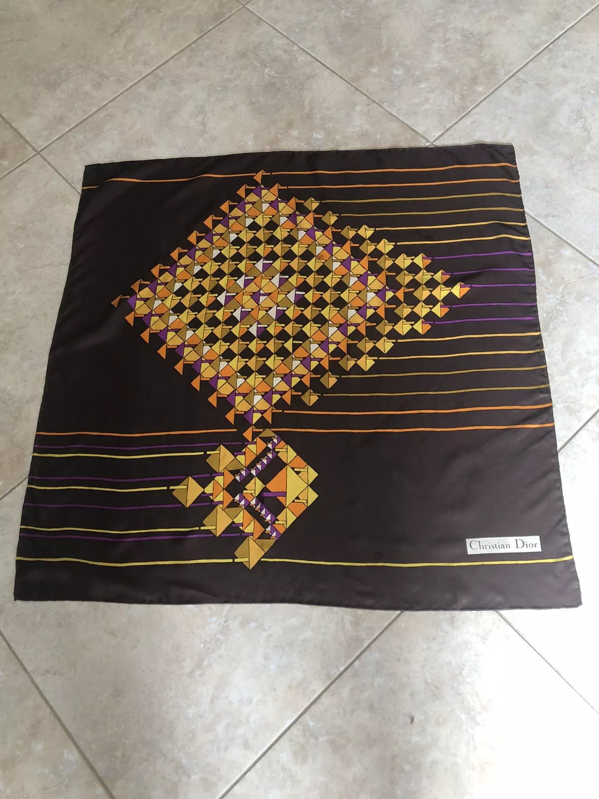 Foulard vintage Christian Dior 100% soie roulé main