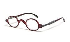 Calabria R314 Unisex Vintage Professor Oval Reading Glasses in Crystal Red 3.50